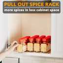 SpaceAid Bamboo Pull Out Spice Rack Organizer for Cabinet, Heavy Duty Slide Out Seasoning Kitchen Pantry Sliding Vertical Organization, 10.1" Wide, 4 Drawers(2" Wide), 1-Tier, Natural