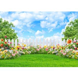 7x5FT Spring Backdrop Spring Photo Backdrop Floral Backdrops for Photography Garden Flowers Photo Background Nature Scenery Banner F251