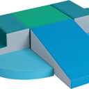 6-Piece Soft PU Leather Toddlers Climbing Toys, Indoor Climb and Crawl Activity Play Set, Foam Play Gym Climbing Structures for Toddlers 3, Baby Foam Blocks for Toddler