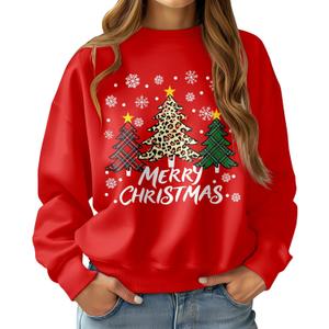 ZenGents Women Ugly Christmas Sweatshirt Long Sleeve Shirts O-neck Pullover (Red, XXL)