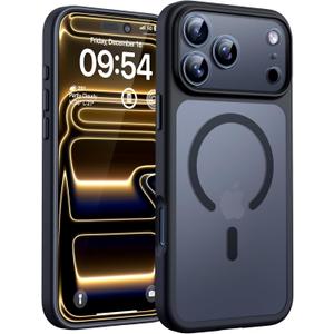 TOCOL for 17 Pro Case, Full Camera Protection, Drop Protection, Built-in Magnetic Ring, Translucent Matte Phone Case for 17 Pro 6.3 inch (Space Black)