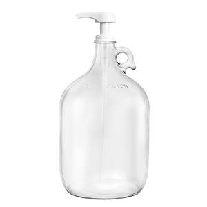 Gallon Glass Pump Dispenser Bottle, Large Jug Laundry Liquid Detergent Dispenser with Pump for Laundry Room Organization, Soap, Fabric Softener, Commercial Condiment Dispenser- 128 oz by Kitchentoolz