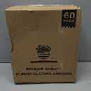 HOUSE DAY Black Plastic Hangers 60 Pack, Lightweight Clothes Hangers with Non-Slip Shoulder Grooves - Space-Saving, Durable & Reinforced Edges Coat Hanger for Closet Organization (Made in USA)