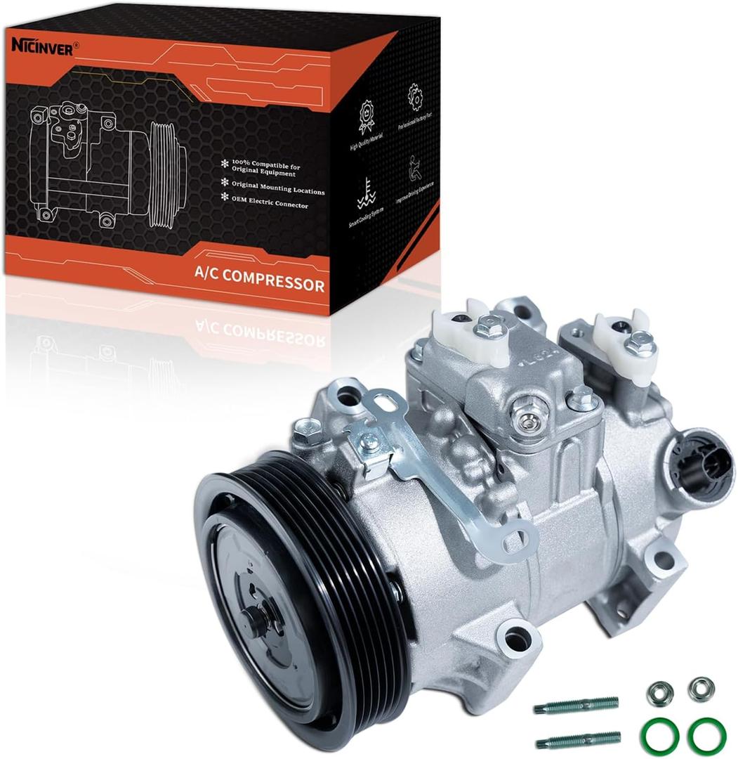 AC compressor Air Conditioning Compressor & A/C Clutch Compatible with Toyota Corolla 2009-2010, Matrix 2009-2012, Scion xD 2008-2014 1.8L
