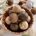12 Pcs Neutral Christmas Textured Rusty Balls Ornaments 3.15'' Rustic Hanging Shatterproof Electroplated Plastic Ball Christmas Tree Ornaments for Xmas Home Farmhouse Decor(Multicolor)