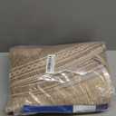 Scalloped Jute Print 4 ft Round Rug Washable Non-Slip Soft Ultra-Thin Small Circle Modern Cottage Core Solid Tan Carpet for Entryway Kitchen Bedroom Nursery Dining Room Tan