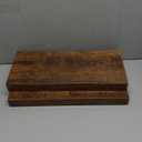 QEEIG Bathroom Floating Shelves for Wall - 15.7" Wall Mounted Shelf Over Toilet Farmhouse Home Decor Display Bookshelf Small 15.7 x 6.7 inch Set of 2, Rustic Brown (008-40BN)