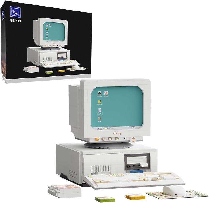 BRICKKK Retro Computer Building Blocks Set, Vintage PC Model Kit for Adults, Creative Collectible Computer Model Bricks Set, Classic Desktop Construction Kit, Perfect Display Piece for Home or Office
