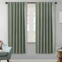 H.VERSAILTEX Blackout Curtains Thermal Insulated Window Treatment Panels Room Darkening Blackout Drapes for Living Room Back Tab/Rod Pocket Bedroom Draperies, 52 x 72 Inch, Light Sage, 2 Panels