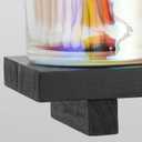 3 Pack Qtip Holder,Apothecary Jars for Cotton Balls,Swabs,Floss Picks,Hair Ties,Glass Bathroom Organizers and Storage Container with Lids Tray Set,Bathroom Vanity Accessories Decor (Black)