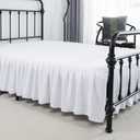 Bed Skirt Full Size Ruffled Bed Skirts with Split Corners, 12 Inch Drop Dust Ruffle Bed Skirt with Platform, White