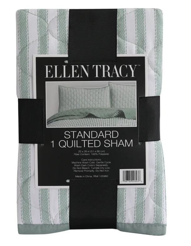 ELLEN TTACY KING 1 Quilted Sham 20x36 100%Polyester