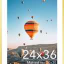 JCJMY 24x36 Picture Frame with 20x30 Mat, Display Photo 20x30 with Mat or 24 x 36 Without Mat, Wall Hanging Large 24 by 36 Poster Frame with Plexiglass, Gold