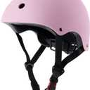 OUWOR Kids Skateboard Bike Helmet for Boy and Girl, Lightweight Adjustable, Multi-Sport for Bicycle Skate Scooter (Pink, Small)