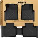 LASFIT Floor Mats for Toyota Tacoma 2008-2011 Access Cab Auto Tran, All Weather Custom Fit Floor Liners for Tacoma Second Row Optional with center storage box TPE Mats Front&Rear 2 Row Car Mats, Black