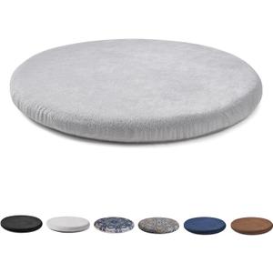 Round Memory Foam Chair Cushion Circle Bar Stool Pad Detachable Chair Seat Cushion with Removable Cover and Rubber Back Anti Slip Kitchen Dining Chair Pad 13 Inches Grey