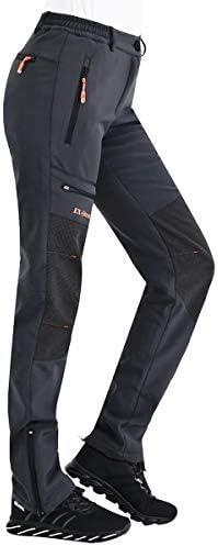Postropaky Womens Outdoor Snow Ski Pants Waterproof Hiking Insulated Softshell Pants Snowboard Zipper Bottom Leg 4 Tall