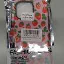 Cute Strawberry Phone Case Compatible with iPhone 15 Pro,Aesthetic Trendy Unique Summer Fresh Fruit Design Pretty Chic Hybrid 2-Layer Protective Girly Cover for iPhone 15pro 6.1inch