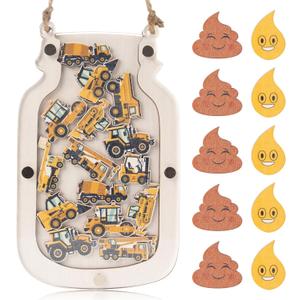 40 Pcs Reward Jars for Kids Classroom Reward Jar Toddlers Back to School Themed Construction Potty Training Rewards Toddler Incentive Behavior Responsibility Chart for School Boys Girls Supplies