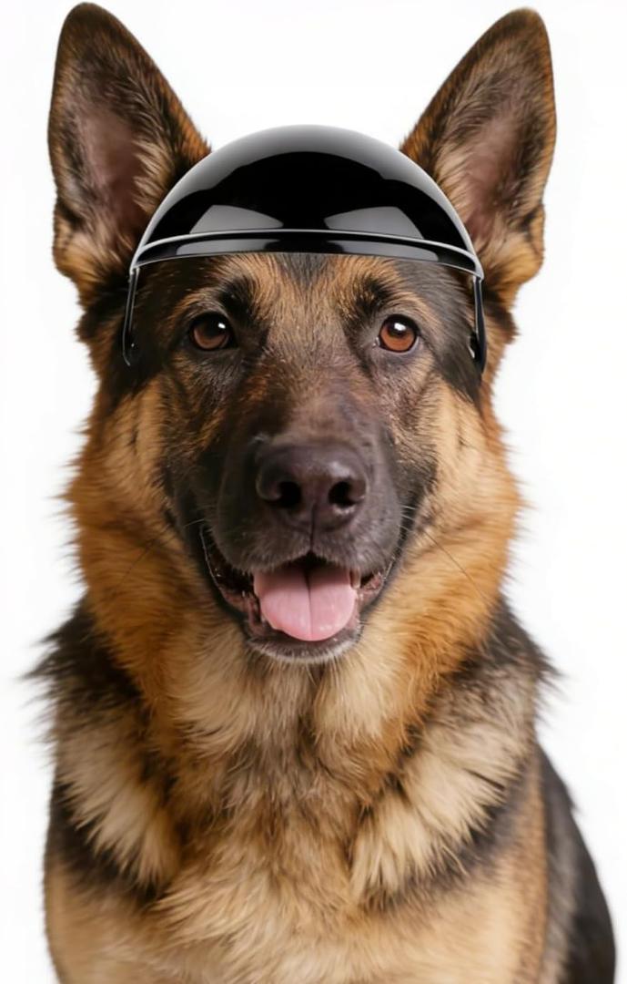 Namsan Large Dog Helmet, Dog Helmets for Large Dogs, Doggie Motorcycle Helmets with Ear Holes, Outdoor Doggy Bike Helmet for Head Protection, Adjustable, Black L