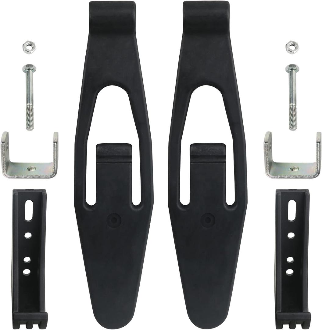 Hood Latch Strap with Catch Bracket Kit 2 Pack Compatible with Kenworth T300 T600 T800 W900, Peterbilt 357 367 377 378 379 388 389 1987-2011 Truck Hood Parts Replaces 23-13857 L56-0001 HLK1035