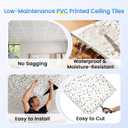 24 PCS 2x2 Ft Faux Printed PVC Ceiling Tiles, 24x24 Inch Terrazzo Speckle Scatter Ceiling Panels, Waterproof Washable Cuttable Material Ideal for Living Room Bedroom Basement Cover 96 Sq.Ft