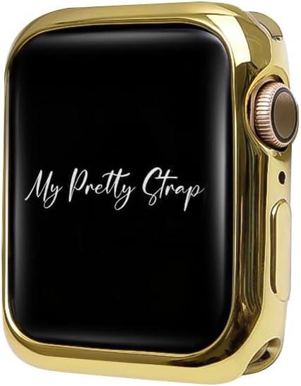My Pretty Strap Glossy XOXO Protective Case for Apple Watch Luxury Metal Cover for Women, Scratch-Resistant Compatible with Apple Watch 40mm Gold, Rose Gold, Silver