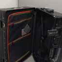 UrbanExplorer 24 Inch Check-In Aluminum Frame Luggage, ABS+PC Hard Shell Suitcases with Spinner Wheels TSA Approved Checked Luggage, Zipperless Suitcases with Cup Holder, Black