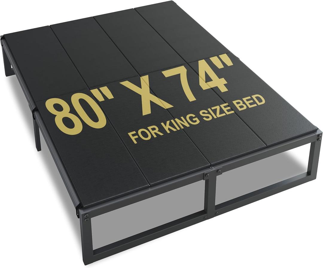 Lutown-Teen Bunkie Board King Under Mattress High-Density Polymer Mattress Support Board King Anti-Sag, Breathable, Moisture Resistant, Noise Minimizing