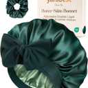 YANIBEST Adjustable Double Layer Satin Bonnet, Silk Hair Bonnet for Sleeping with Elastic Tie Curly Natural Hair Reduce frizz (One Size, Sage)
