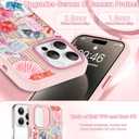 OOK Case for iPhone 15 Pro Max [Compatible with MagSafe], Luxury Gilded 3D Textured Pink Coastal Beach Ocean Sea Shell Floral Collage Frosted Shockproof for Women Girls Magnetic Phone Cover