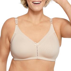 Bali Cotton Double Support Wire-Free (34B, Soft Taupe)