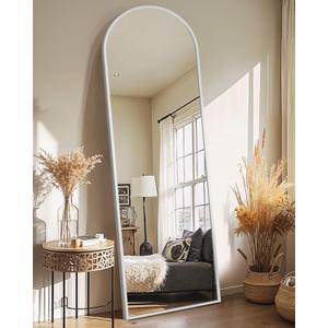 Delma Full Length Mirror, Large Floor Mirror for Wall, Bedroom, Bathroom, Living Room with Aluminium Frame (Stand, Arch 56x15, Silver)