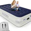 Air Mattress Twin with Built-in Pump, Blow Up Mattress with Soft Flocked Top, Leakproof Inflatable Mattress, Foldable Waterproof Air Bed for Home, Guests, Camping, with Storage Bag (Deep Blue)