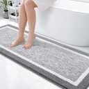 OLANLY Bathroom Runner Rug 70x24, Extra Soft and Absorbent Microfiber Bath Rugs, Non-Slip, Machine Washable, Quick Dry Shaggy Bath Carpet, Extra Long Bath Mats for Bathroom, Tub, Shower, Grey