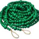 Giegxin 32.8 Feet Wooden Bead Garland Rustic Boho Wood Bead Garland Decor Rustic Wall Hanging Ornaments for Holiday Spring Farmhouse Party Decoration(Green,1 Pcs)