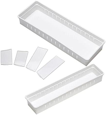 Housoutil 2pcs Organizer Case Movable Partition Storage Bin Plastic Storage Organizer for Kitchen Office Dresser Tidy Clean Compartment