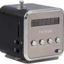 Mini Speaker Music Player, Portable FM Radio Stereo Speaker PC Fashion Support TF Card and U Disk(Black)