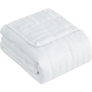 Weighted Blanket for Adult,20lbs Heavy Weighted Blanket 60"x80" Breathable Cooling Summer Blankets, Ultra Soft Cotton Comfort Throw Blanket with Glass Beads for All-Season (White)
