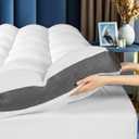 4 Inch Mattress Topper King Size - 2000 GSM Pillow Top Memory Foam Mattress Topper Extra Thick Support for Back Pain Relief,Breathable Cover with 6"-18" Deep Pocket (King,78"x80")
