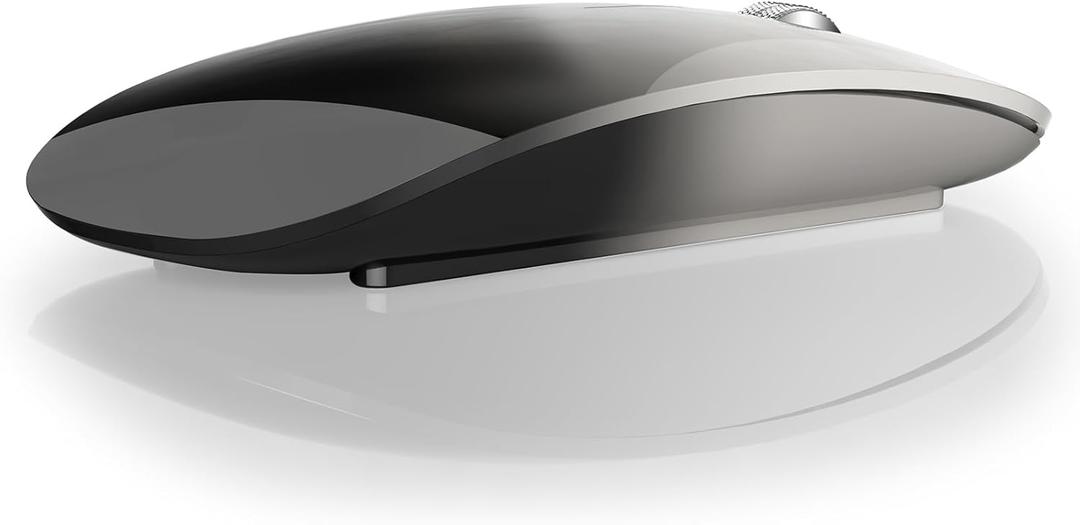 TENMOS M18 Bluetooth Mouse, USB C Rechargeable Wireless Mouse, Triple Mode (Dual Bluetooth+USB) Silent Mice Portable with USB Receiver and Type C Adapter for Laptop/MacBook/iPad - Black