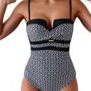 Eomenie Women's Push Up Wrap Front Swimsuit One Piece Tummy Control Bathing Suits Bandeau Support Slimming Swimwear 2XL