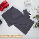 timecity Winter Beanie Hat Scarf Gloves Set for Women 3 in 1 Set Fleece Knitted Hat Warmer Scarf Touchscreen Gloves (Gray)