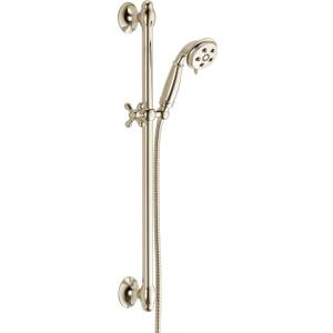 Delta Faucet 3-Spray H2Okinetic Slide Bar Hand Held Shower with Hose, Polished Nickel 51308-PN