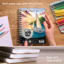 ARTISTIC EYE 5.5X8.5 Premium Sketch Book Set, Pack of 3 (300 Sheets), 68lb (100gsm), Spiral Bound, Acid-Free Drawing Paper, Perfect for Most Dry Media, Ideal for Beginners & Professionals (Set of 3)