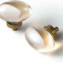 Goo-Ki Champagne Crystal Cabinet Handls-Zinc Alloy Base with Acrylic Drawer Knobs,3 Pack
