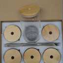 [ 6pcs Set ] Glass Cups with Bamboo Lids and Glass Straw - Beer Shaped Drinking Glasses, 16 oz Iced Coffee Glasses, Cute Tumbler Cup for Smoothie, Boba Tea, Whiskey, Water - 2 Cleaning Brushes