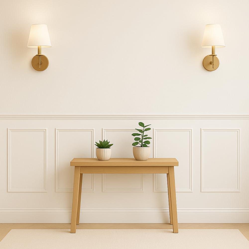 Wall Molding Kit Pre-Cut & Primed Trim Package, DIY Ready-to-Assemble Wainscoting Panels, Paintable Polystyrene Wall Frame, Durable Classic Wall Trim (Style-1)