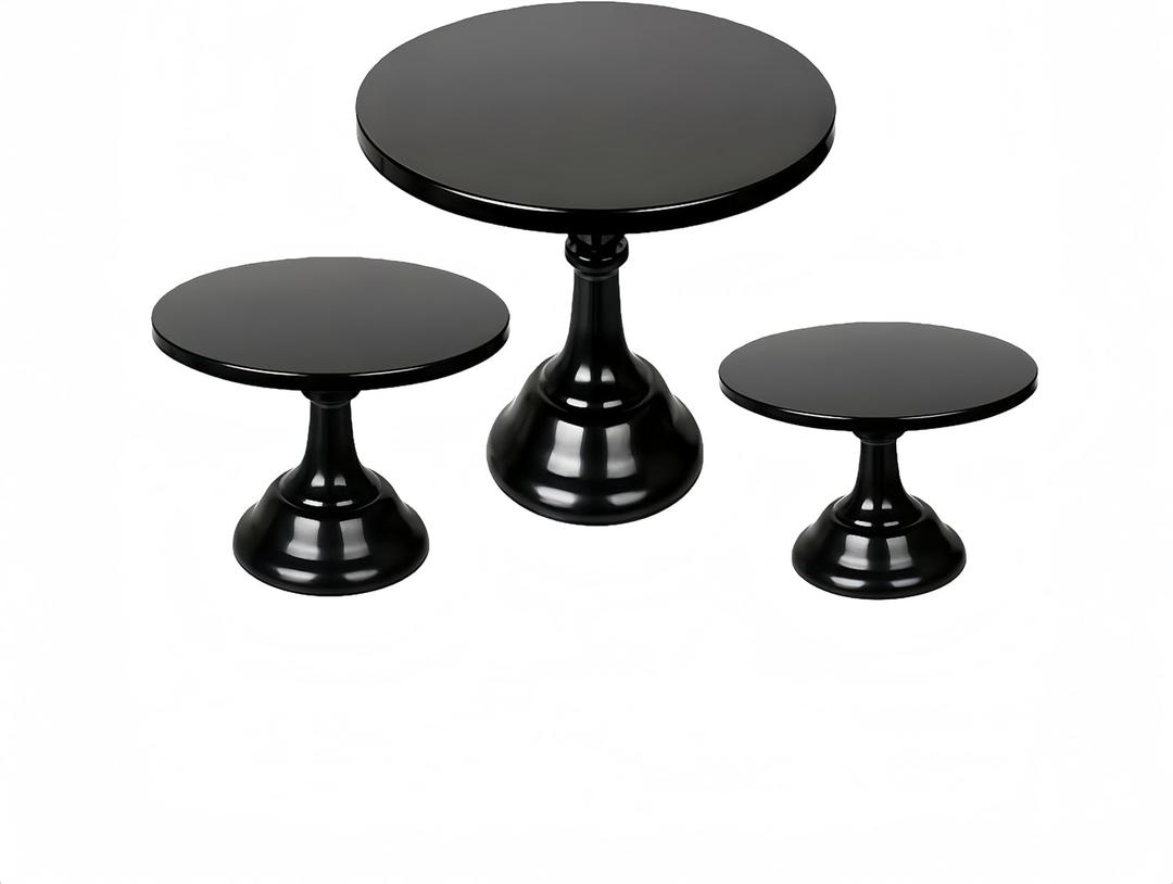 CBBZJY 3 Pcs Metal Cake Stand Set 8/10/12 inch Dessert Table Display Perfect for Baby Shower Wedding Birthday(Black)