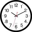 Foxtop Black Wall Clock Silent Non-Ticking 12 Inch Quartz Battery Operated Round Analog Wall Clock for Classroom School Office Living Room Bedroom Home